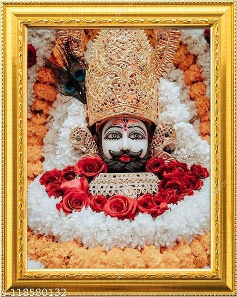 SNDArt Baba khatu Shyam JI Painting With Frame Digital Reprint 11 inch x 14 inch Painting