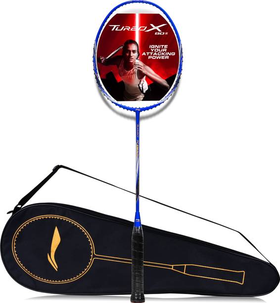 LI-NING Turbo X 80 III Strung Badminton Racket (Blue, Silver) Blue, Silver Strung Badminton Racquet