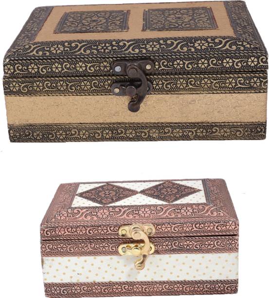 NEONDEAL Combo 7*5 Inches & 6*4 Inches Jewellery Box, Earrings Box, Necklace Box Vanity Box