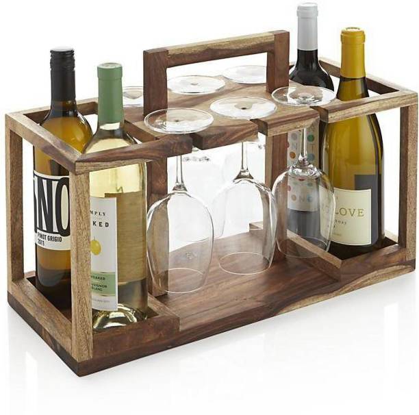SHRI MINTU'S ART Solid Wood Bar Cabinet