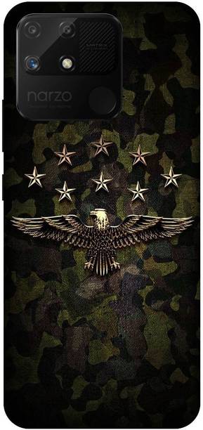 UMPRINT Back Cover for Realme Narzo 50A,RMX3430 Army Como Eagle Printed Back Cover