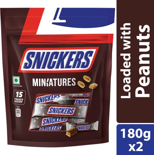 Snickers Miniatures Peanut Filled Chocolates Bars, Loaded with Nougat & Caramel