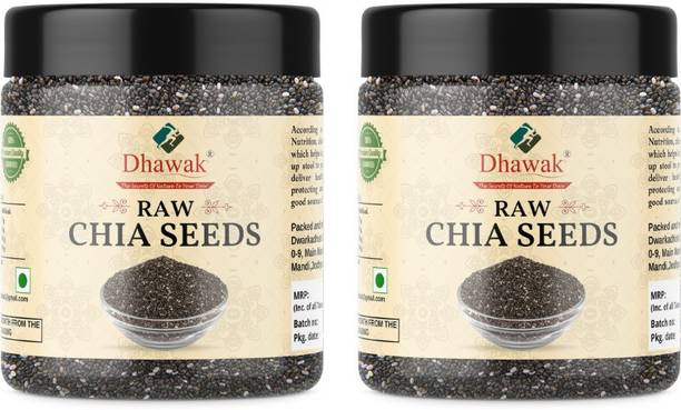 Dhawak Combo Pack of Unroasted Chia Seeds 250g Each Total 500g Chia Seeds for Eating Chia Seeds