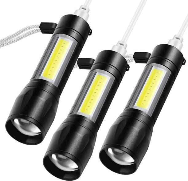 uniq shopee (Pack of 3) Mini Rechargeable Pocket Torch Light Super Bright Torch