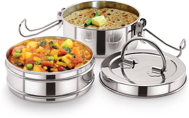 नीलम Stainless Steel Tiffin/ Lunch Box 7x2- 800 ml 2 कंटेनर लंच बॉक्स