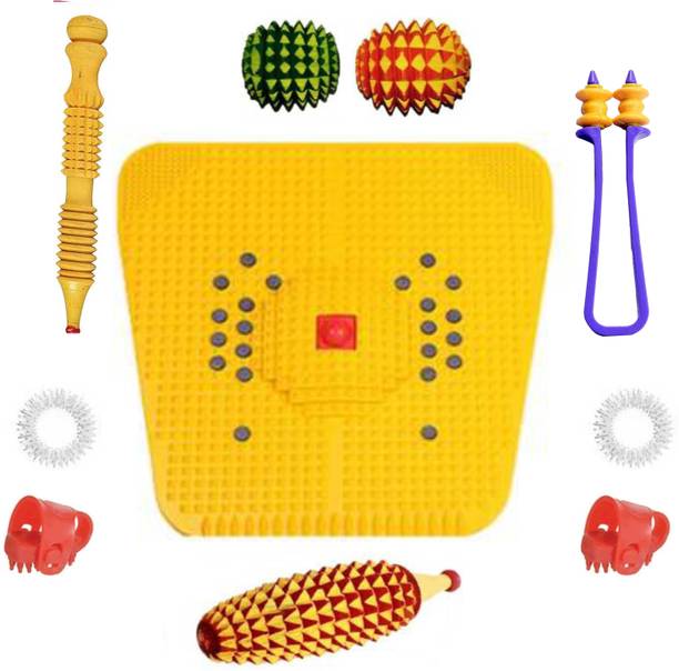 Navyamall Acupressure Mat Combo with Ball Karela Massager Thumb Sujok Ring fitness kit pain relief foot care acupuncture massager body Massager