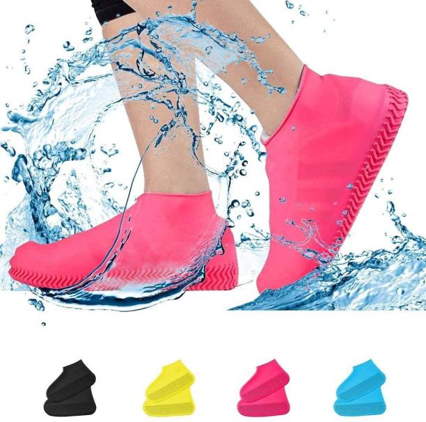 Porquepine Shoe Cover for rain Reusable Antiskid Waterproof Silicone Multicolor Boots Shoe Cover, Flat Shoe Cover