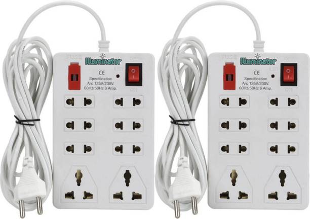 Illuminator Pack of 2- 8+1 with Fuse, 8  Socket Extension Boards