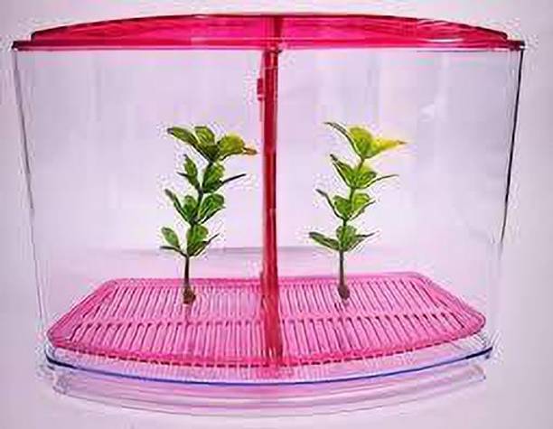 Animaux Double House Betta Tank Small Fish Tank for Fighter Fish Acrylic Rectangle Aquarium Tank