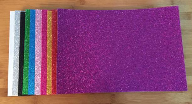 Redge A4 Size Glitter Sparkle Sheets For Art and Craft Scrapbook Paper Decoration Plain A4 120 gsm Craft paper