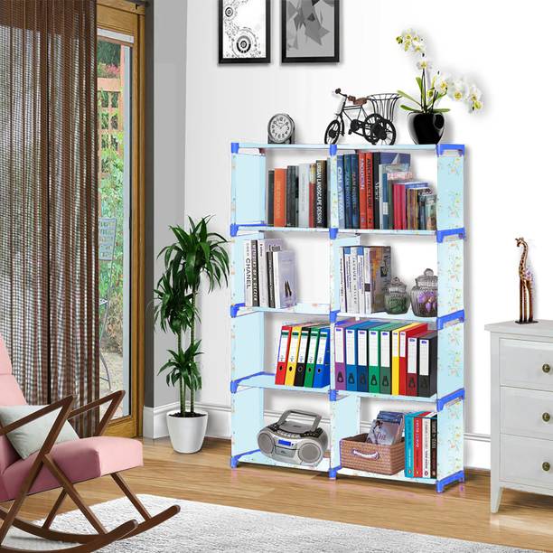 Zooper Soft lily Flower Plastic Metal 10 Shelf Book Organizer Metal Open Book Shelf