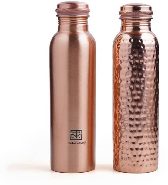 The Indus Valley Copper Water Bottles - Set of 2 - 1000 ml Bottle