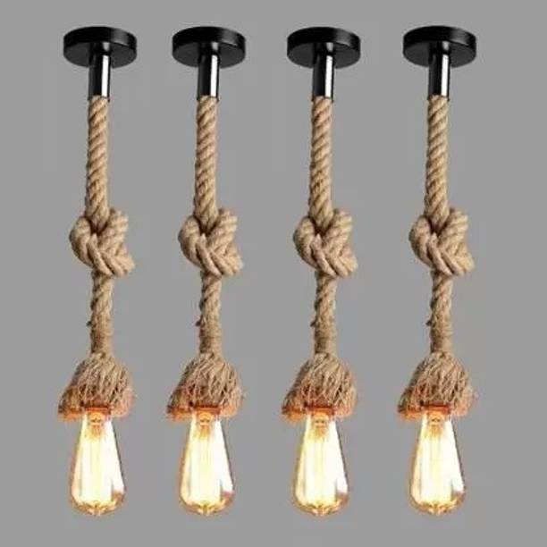DONERIA Pendant Rope Lights for Ceiling Hanging Lights (Bulb not included - Pack of 4) Pendant Lamp Ceiling Lamp