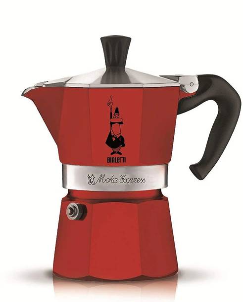 Bialetti Red Moka Express Pot 3 Cups Coffee Maker