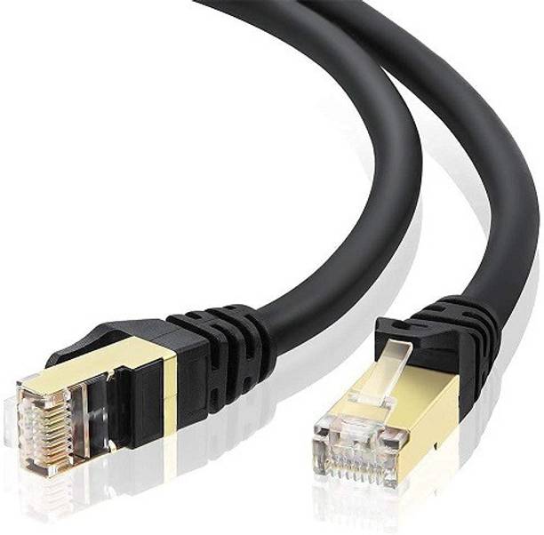 techut LAN Cable 2 m 2M Cat 7 Flat Ethernet Cable 10GB Shielded (STP) LAN Internet Network Cable CAT7