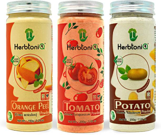 HerbtoniQ Orange Peel Powder, Tomato Powder And Potato Powder For Face Pack