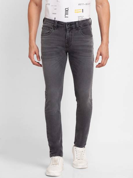 Men Skinny Low Rise Grey Jeans