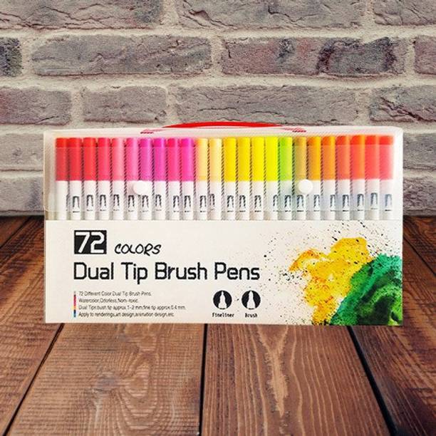 Levin 72 Colors Dual Tip Brush Pens Fineliners , Watercolor Marker and Highlighters