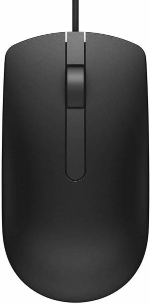 DELL WIOFY Comfortable Wired Mouse -1000 DPI Wired Optical Mouse (USB 2.0,Black) Wired Ambidextrous Optical  Gaming Mouse