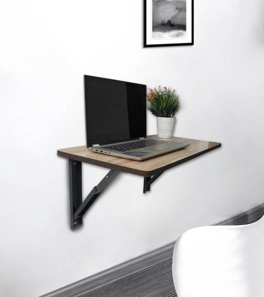 Muren Portable Foldable Wall Mounted Study Desk Collapsible Tan Color for Home/Office Wood Portable Laptop Table