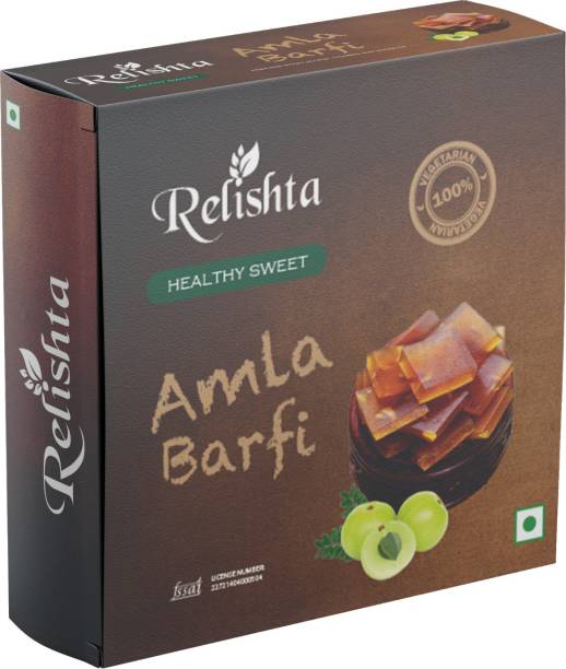 Relishta Natural Sweet Amla Barfi 400g - Handcrafted original recipe & Traditional Taste Box