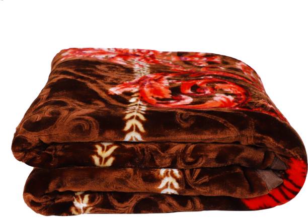 RIAN Floral Double Mink Blanket for  Heavy Winter