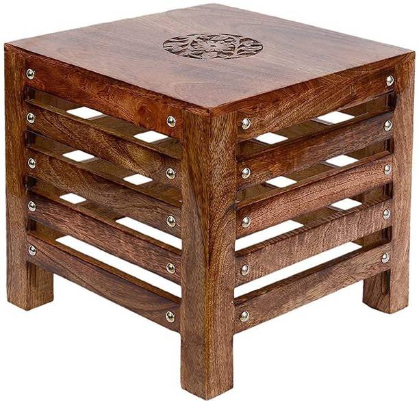 MS Creation Center Small Wooden Stool Table Solid Wood Best Used as Bedside Corner Coffee Table Solid Wood Coffee Table