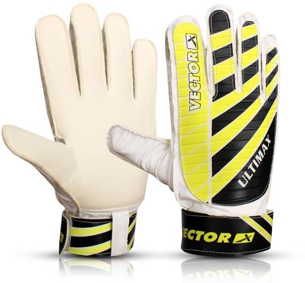 VECTOR X Ultimax White Yellow Color Plastic Sports Goalkeeping Gloves