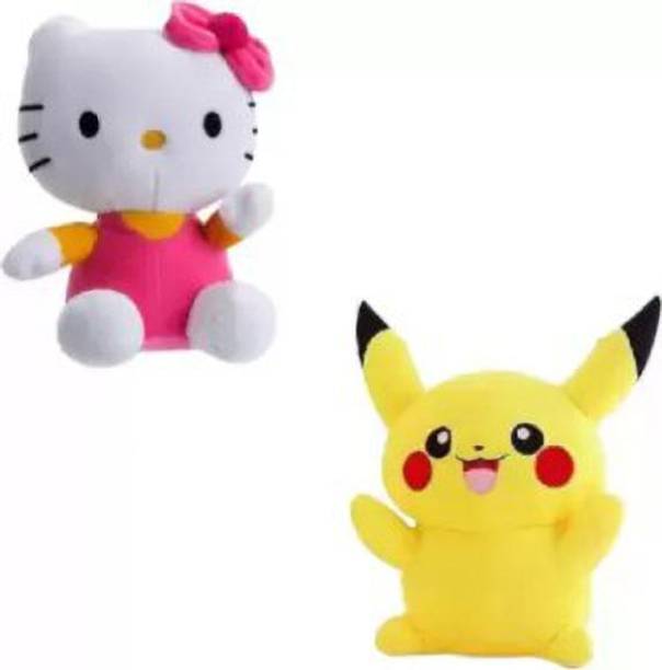 QTYPIY PIKACHU and HELLO KITTY 25 cm - 25 cm (Red)  - 25 cm