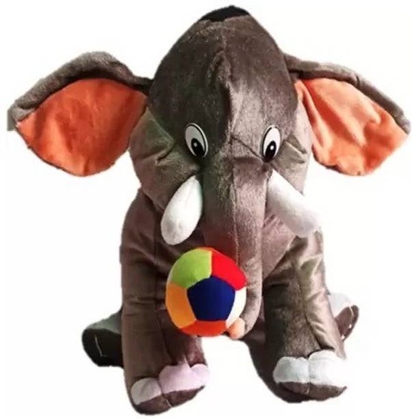MAURYA ANIMAL SOFT TOYS ELEPHANT WITH BALL FOR BIRTHDAY GIFT  - 45 cm