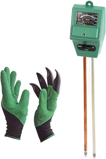 FreshDcart Plant Soil Testing Ph Meter Moisture Sensor Kit with Garden Farming Gloves Digital TDS Meter