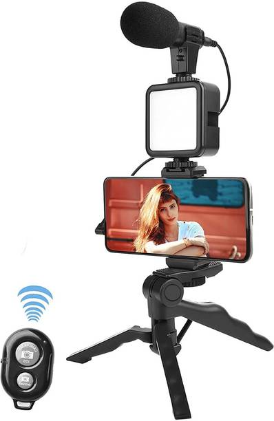ANY KART Professional Mobile Vlogging Kit with Microphone Tripod Stand Tripod Kit, Monopod Kit