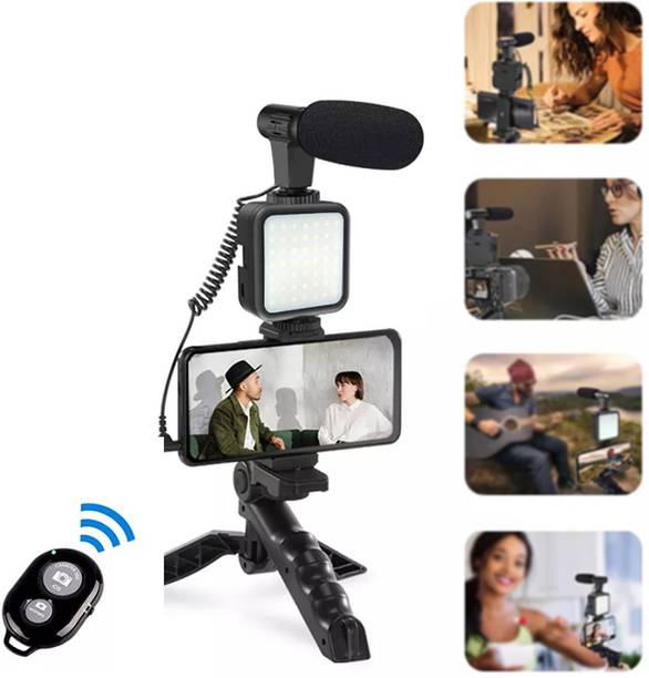 Zohlo Smartphone Vlog LED Video Light Kit With Tripod Stand & Microphone Tripod Kit