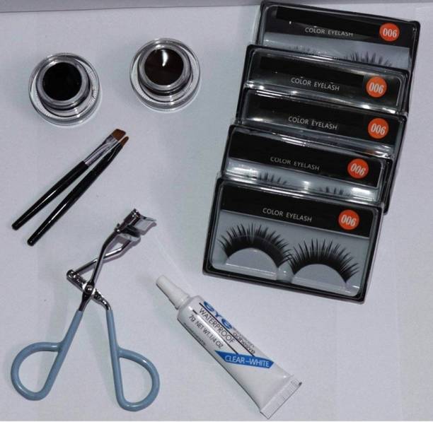 klaty 5 EYELASH, ADHESIVE EYELASH GLUE STEEL CURLER BLACK AND BROWN LIQUID EYELINER