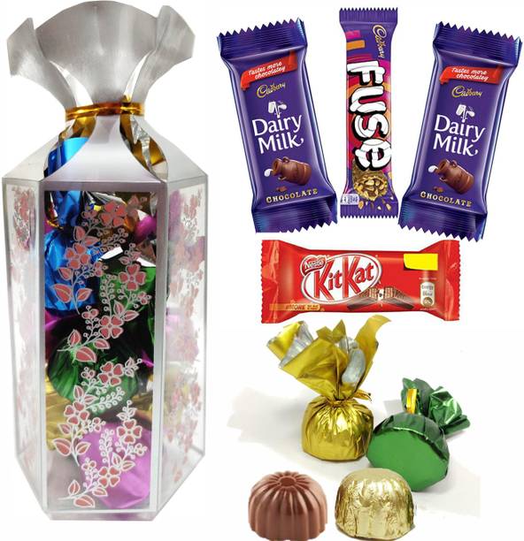FabBites Birthday Chocolate Hamper Gift|Chocolate Hamper for Kids|Rakhi Chocolate Hamper| Plastic Gift Box