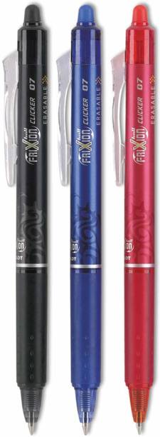 pilot frixion black blue red pack 3 roller ball pen