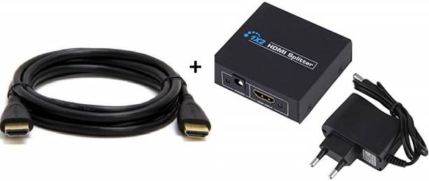 TERABYTE  TV-out Cable 2 Ports 1 in 2 Out HDMI Splitter + 1.5METER HDMI CABLE 3D Full HD 1080P