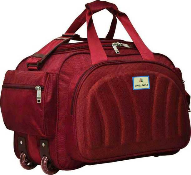 65 L Strolley Duffel Bag - Traveling Duffle Bags With Wheel for Men & Women - Red - Large Capacity