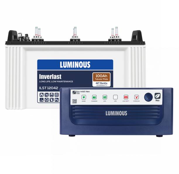 LUMINOUS Eco Watt Neo 700 Inverter_ILST 12042 Tubular Inverter Battery