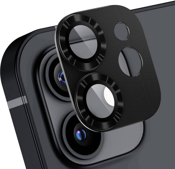Casesily Camera Lens Protector for Apple iPhone 12 Metal Ring With Glass Protection