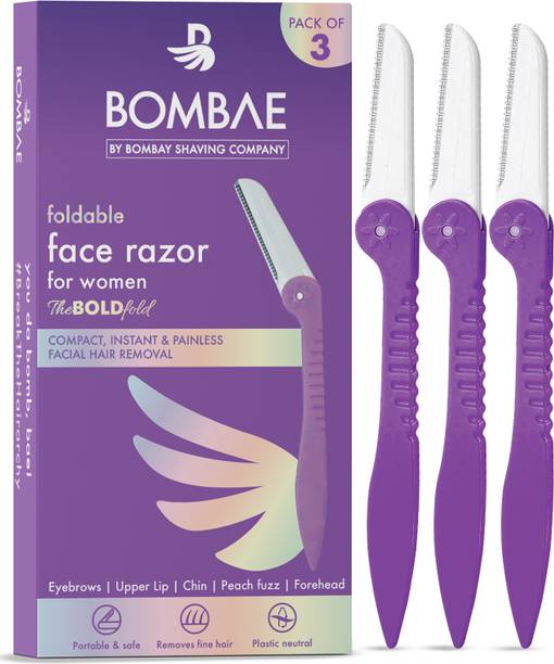 Bombae Foldable Eyebrow and Face Razor For Women | Neck Upper Lip Chin Hair Removal