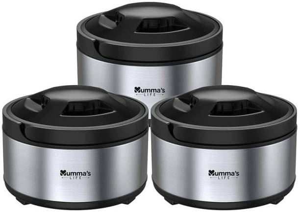 Mumma's LIFE Stainless Steel Casserole Set of 3 (1.5, 2, 2.5L) Pack of 3 Thermoware Casserole Set