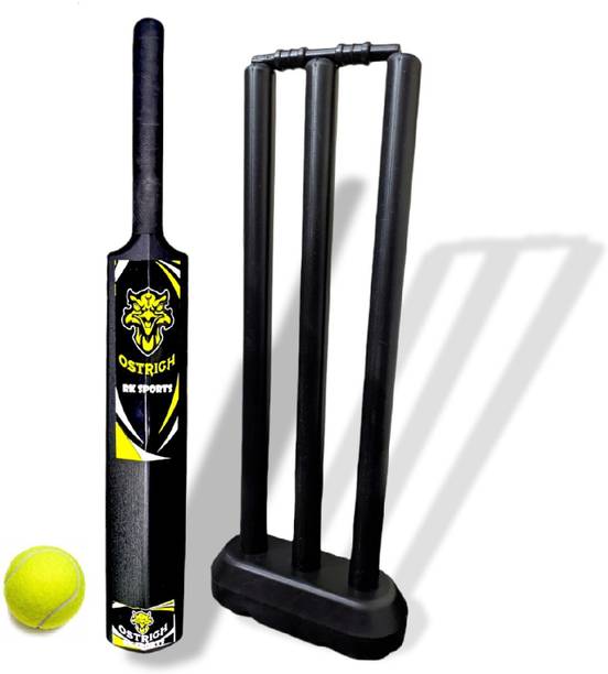 Ostrich Hard Plastic Black For 6-7 Years Kids(1 BAT,1 Set Wicket, 1 Ball) क्रिकेट किट