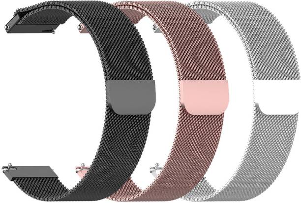 AOnes Pack of 3 Magnetic Loop Watch Strap for Fossil Gen 5E 44Mm Ftw4056 Ftw4049 Smart Watch Strap