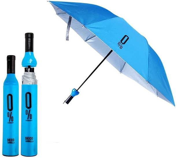 ONLINEZONE Umbrella For Man and Women Foldable & Portable Umbrella With Wine Bottle Cover Umbrella