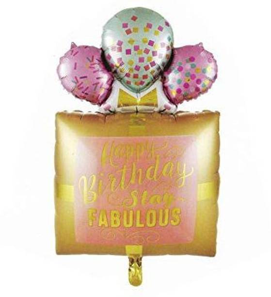 lalantopparties Printed Gift Bag Shape Foil Balloon Happy Birthday Print Balloon,Thickened Helium Balloon