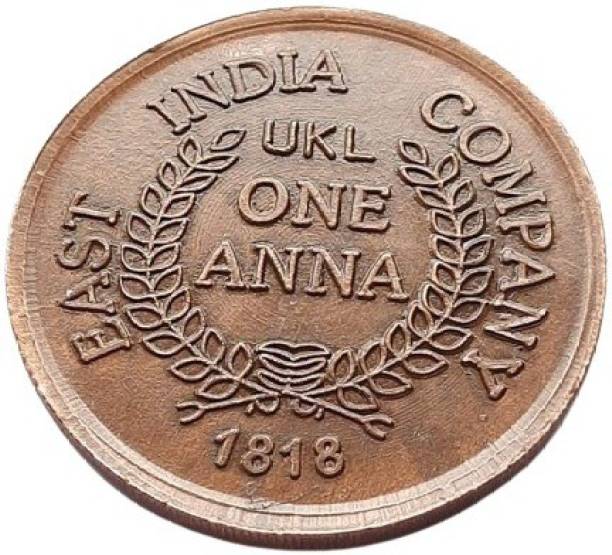COINS WORLD 100 GRAMS UKL ONE ANNA BIG SIZE COPPER TEMPLE TOKEN Modern Coin Collection