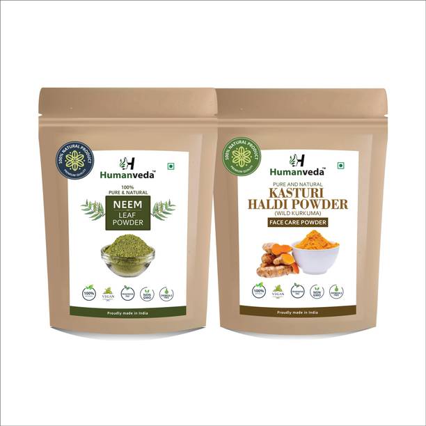 Humanveda Neem Leaf & Kasturi Haldi / Wild Turmeric Powder - Face Pack