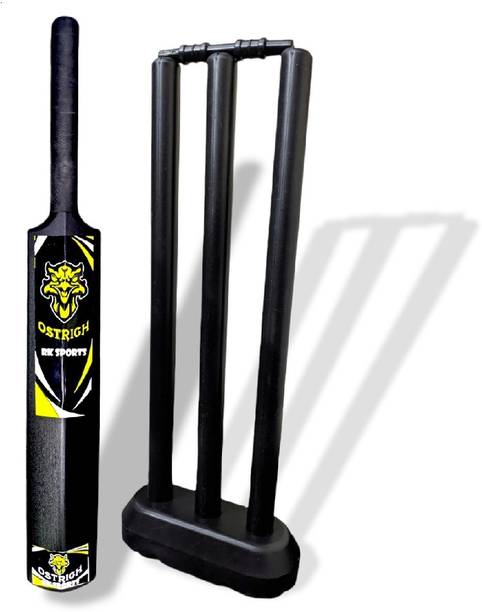 Ostrich Hard Plastic Black Cricket Kit Size 2 For Age Group 6-7 Years Juniors Cricket Kit