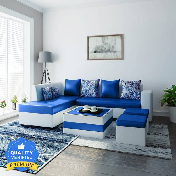 Flipkart Perfect Homes Martina Leatherette and Fabric 8 Seater  Sofa